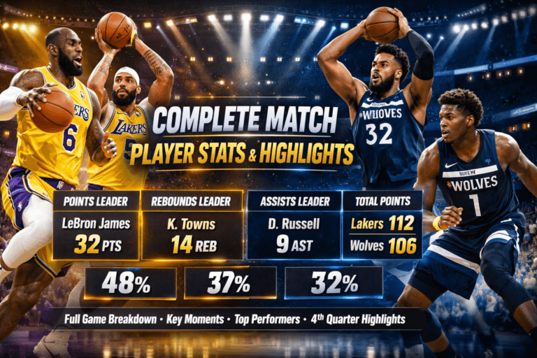 Lakers vs Timberwolves Match Player Stats