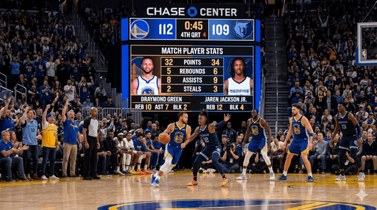 Golden State Warriors vs Memphis Grizzlies Match Player Stats