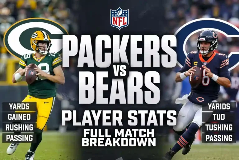 green bay packers vs chicago bears match player stats
